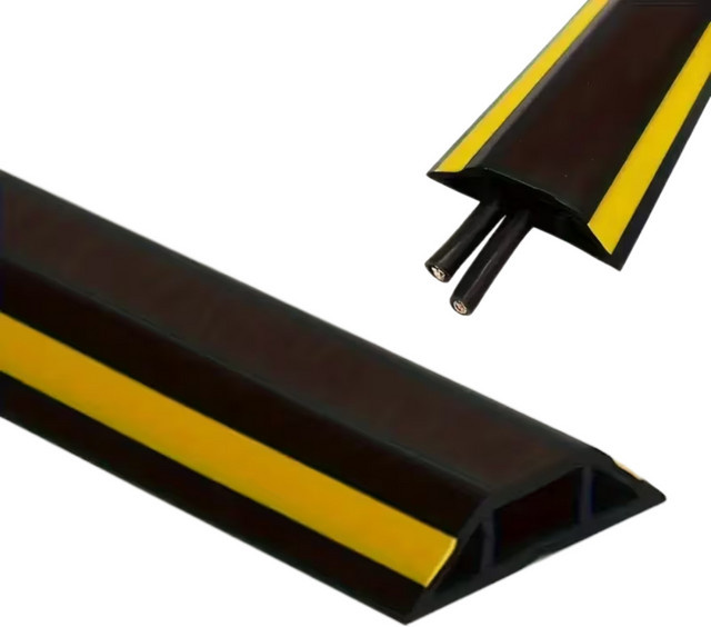Selbstklebender PVC-Kabelschutzmantel in Gelb und Grau, 1 Rolle, Breite: 4 cm - Bild 1