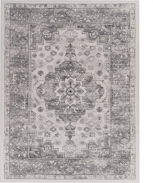 Waschbarer Teppich Sami in Grau im Vintage Design, B: 120 cm, T: 160 cm - Bild 1