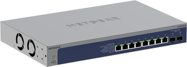 Netgear S3600 Series XS508TM Smart Switch, 8 x 10/25 Gigabit Ethernet und 2 x 10 Gb Ethernet SFP+ Uplink, Silber - Bild 1