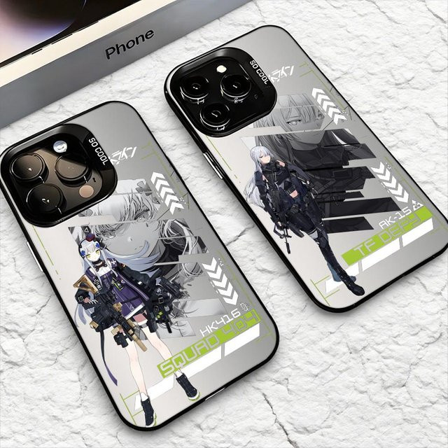 Stoßfeste Handyhülle Mädchen Frontline Ump45 für iPhone 17 16 15 14 13 12 11 Pro Max Air Matte Laser Aurora in Multicolour - Bild 1