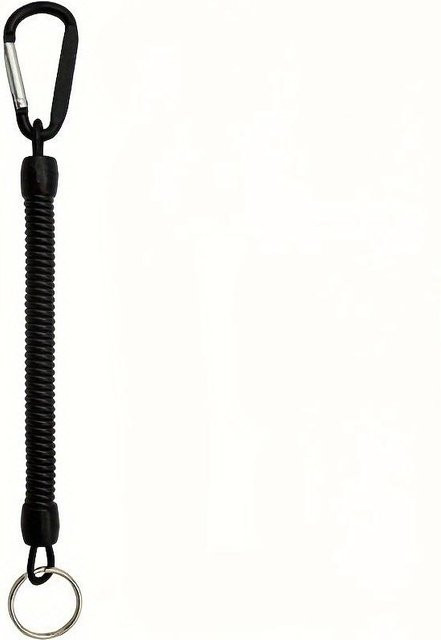 Schwarzer Spiralfeder-Schlüsselanhänger, einziehbare Handschlaufe, Unisex - Bild 1