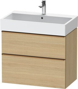 Duravit Waschtischunterschrank D-Neo in Beige und Weiß, Wandmontage, 1 Schrank und 1 Auszug, B/T/H: 78,4 x 44,2 x 62,5 cm - Bild 1