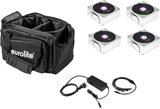 EUROLITE AKKU IP Flat Light Set in Chrom mit Soft-Bag und Ladegerät - Bild 1