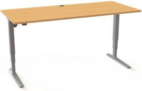 STIER Elektrisch höhenverstellbarer Schreibtisch 501-43 in Buche Optik, B/T: 180 x 80 cm, Höhe: 65-125 cm - Bild 1