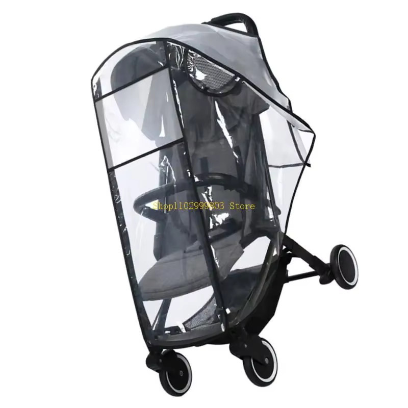 Universeller Kinderwagen-Regenschutz J0MF in Transparent, winddichter Schutzschild mit einfacher Installation - Bild 3