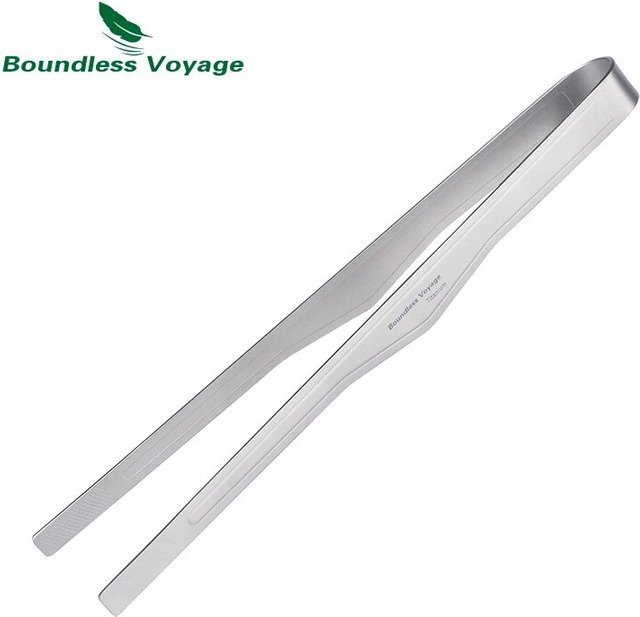 Boundless Voyage Mehrzweck-Grillzange aus Titan in Silber, 6,7/10 Zoll BBQ-Zange für Küche, Steak und Buffet - Bild 1