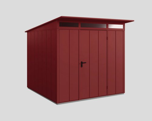 Ecostar Gerätehaus Elegant-P aus Metall in Rot, B/H/T: 238 x 232,3 x 238 cm - Bild 1