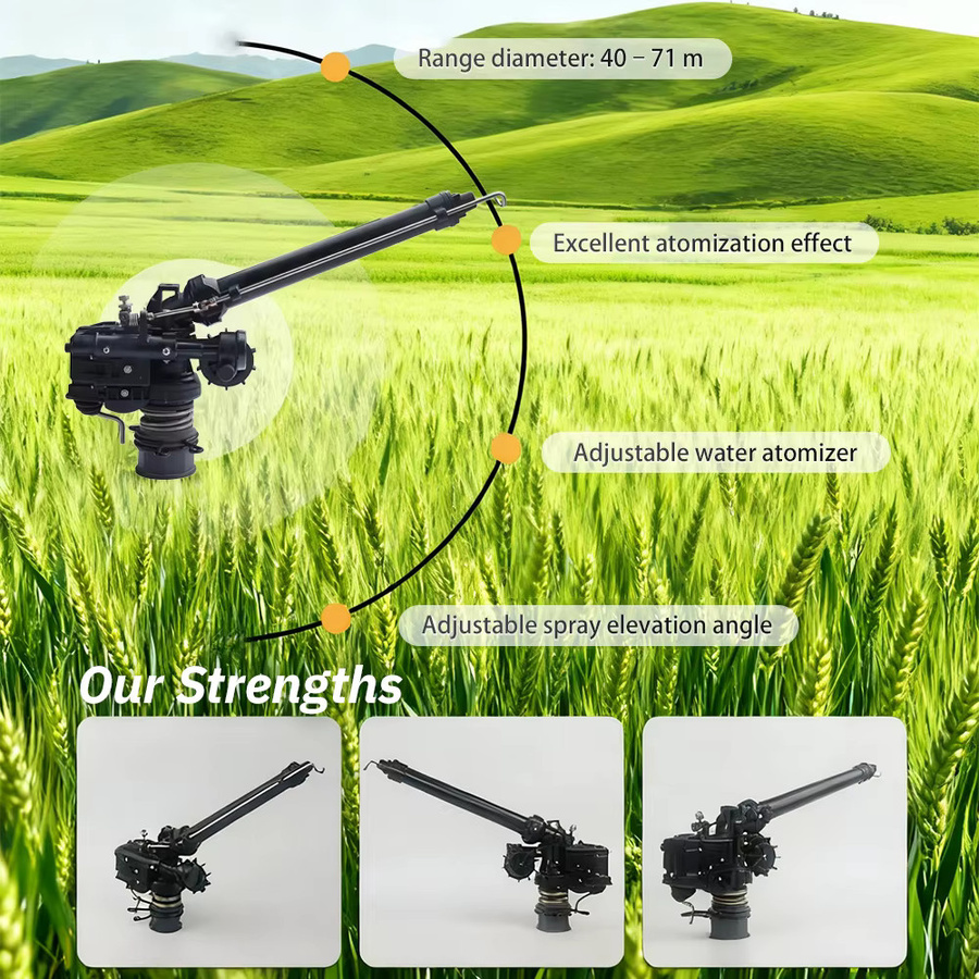 Automatische rotierende Turbinen-Spritzpistole für die Bewässerung und Landschaftspflege, Schwarz, 0-48 Grad - Bild 3