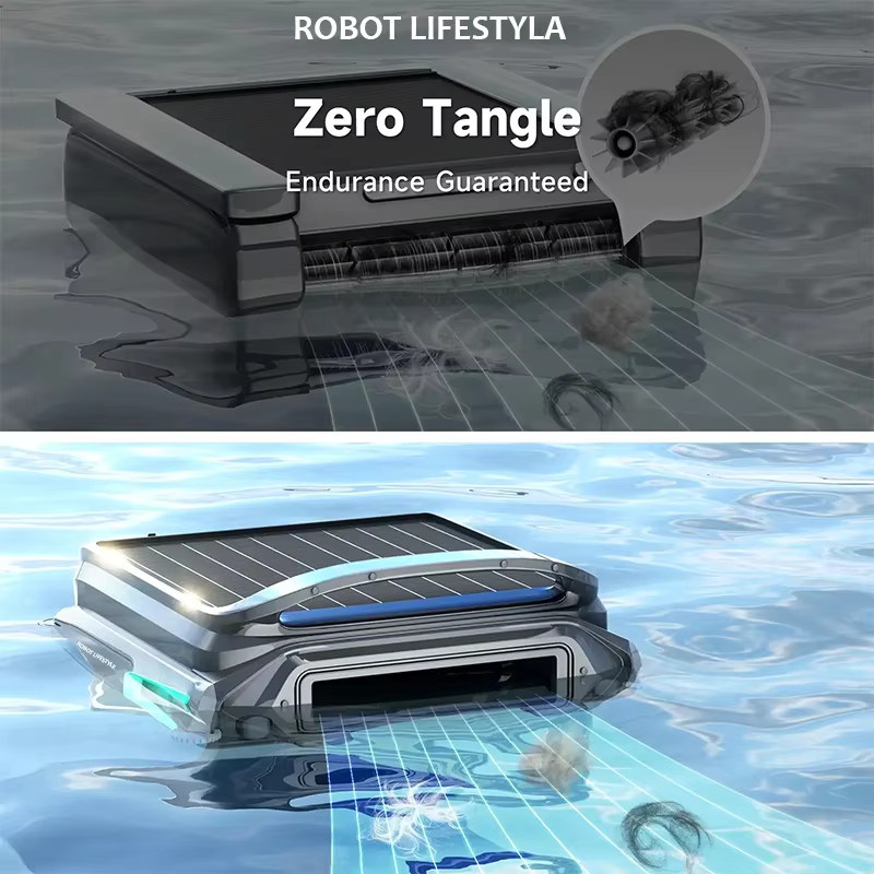 Robot lifestyle F1 Solar-Pool-Skimmer-Reiniger in Schwarz mit App-Steuerung und 5200 mAh Akku - Bild 3