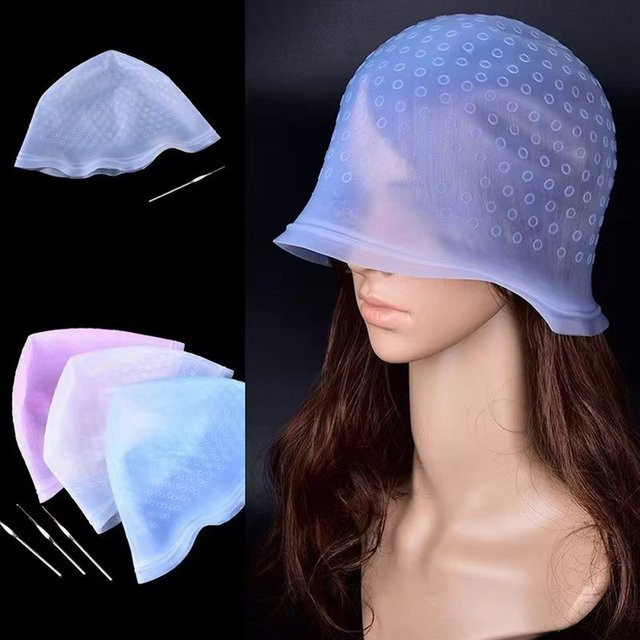 Silikon-Haarfärbekappe mit Nadel, professionelles Färbewerkzeug, Unisex - Bild 1
