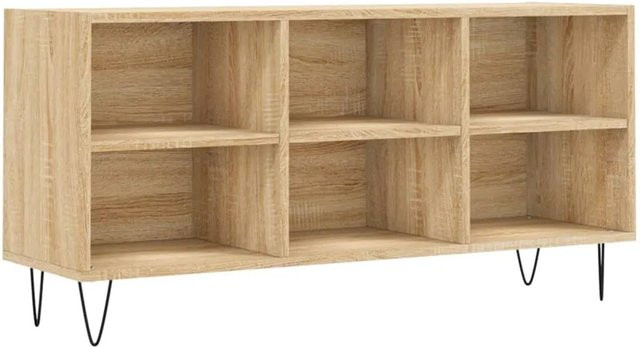 vidaXL TV-Schrank Sonoma-Eiche in Braun aus Holzwerkstoff und Eisen, B/T/H: 103,5 x 30 x 50 cm - Bild 1