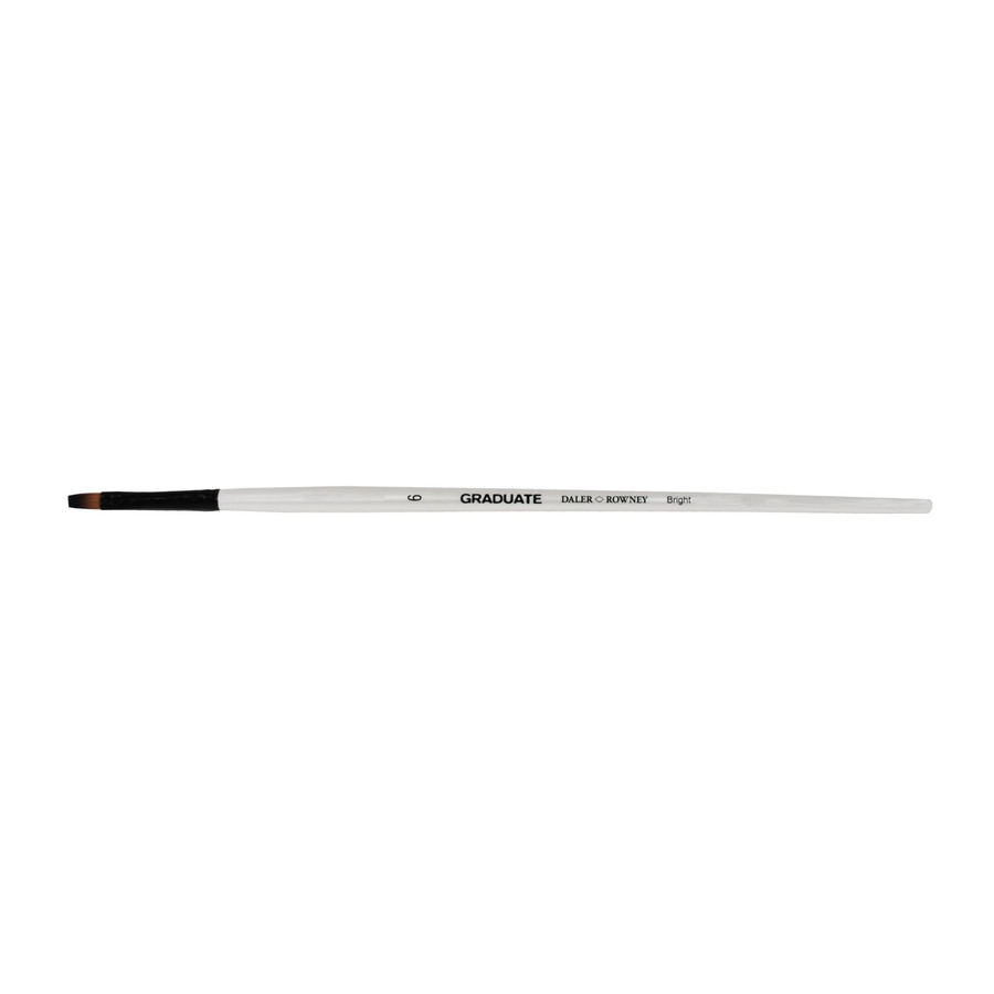 Daler-Rowney Graduate Multitechnik-Pinsel aus Synthetik, Flach, Angsterstiel, Größe 6, Weiß - Bild 2
