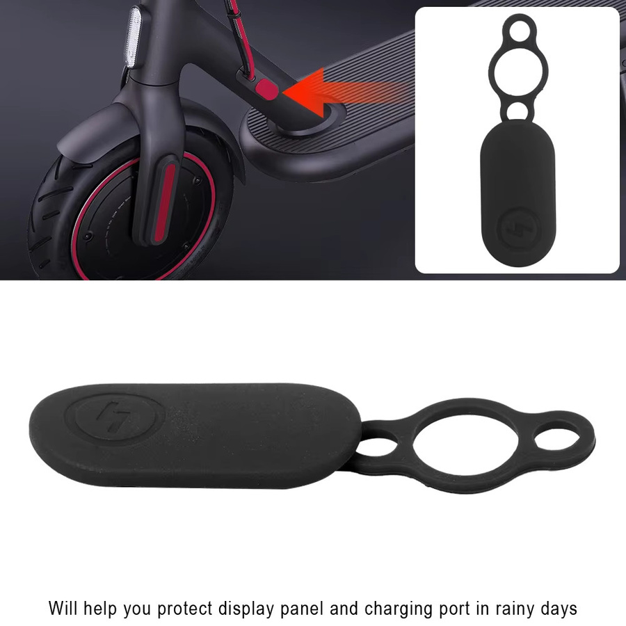 Wasserdichte Silikon-Schutzabdeckung für Xiaomi Mi Electric Scooter 4 Pro Ladeport-Abdeckung in Schwarz - Bild 3