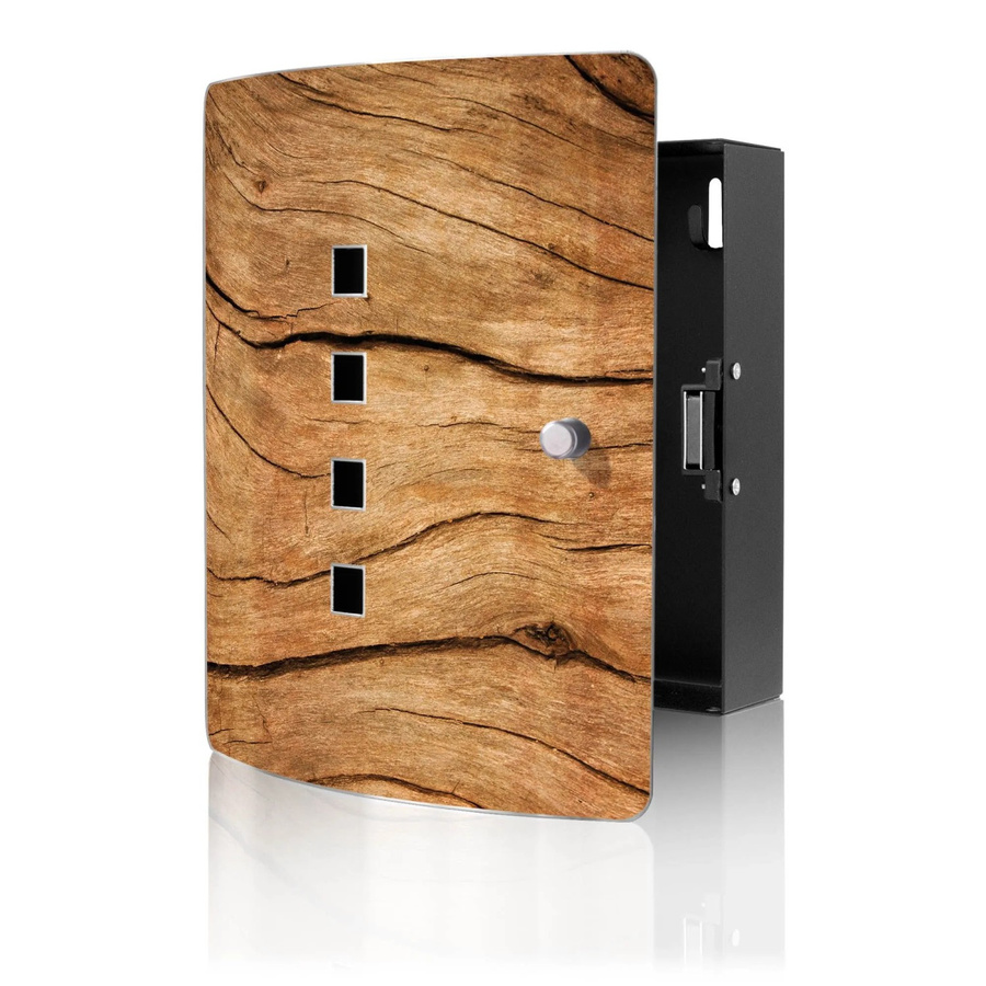 Banjado Design Schlüsselkasten aus Edelstahl mit Magnetverschluss und Motiv Trockenes Holz, Farbe Silber, B/T/H: 24 x 21,5 x 7 cm - Bild 2