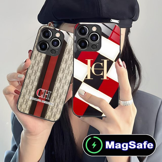 Mode CH MagSafe Glas Handyhülle für iPhone 11 bis 17 Pro Max Plus Mini in Schwarz - Bild 1