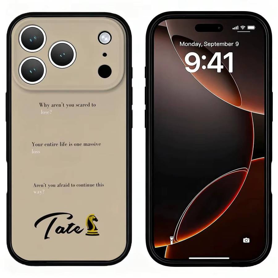 A-Andrew Tate Handyhülle für iPhone 11 bis 17 Pro Max Plus Air Mini Soft Case in Schwarz und Beige - Bild 4