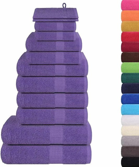 vidaXL 12-teiliges Handtuch-Set aus 100% Baumwolle in Lila, 360 g/m² - Bild 1