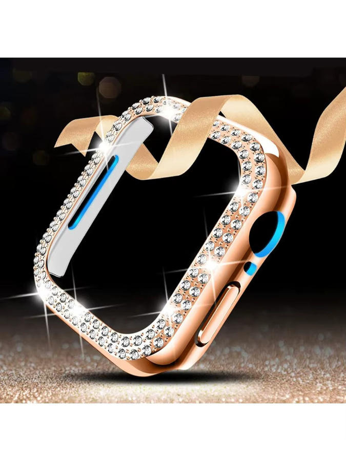 TINUORA Uhrenzubehör Hülle für Apple Watch, Silber, Kristall, Damen - Bild 6