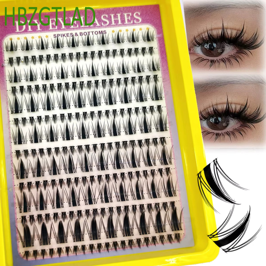AMSDCN Spiky Cluster Lashes, Manga Mixed Natural, 14-reihig - Bild 2