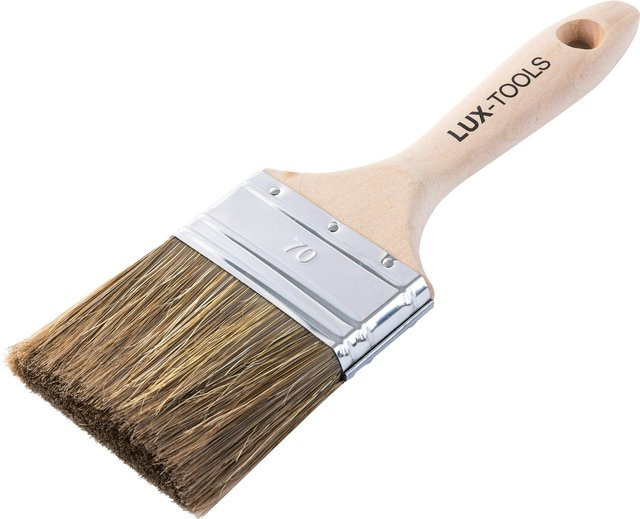 LUX-TOOLS PRO Flachpinsel Lasur aus Synthetik mit Holzgriff, Breite: 7 cm - Bild 1