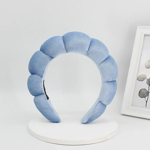 Love Home Garden Schwamm-Spa-Stirnband aus Samt, Hellblau, Damen - Bild 1