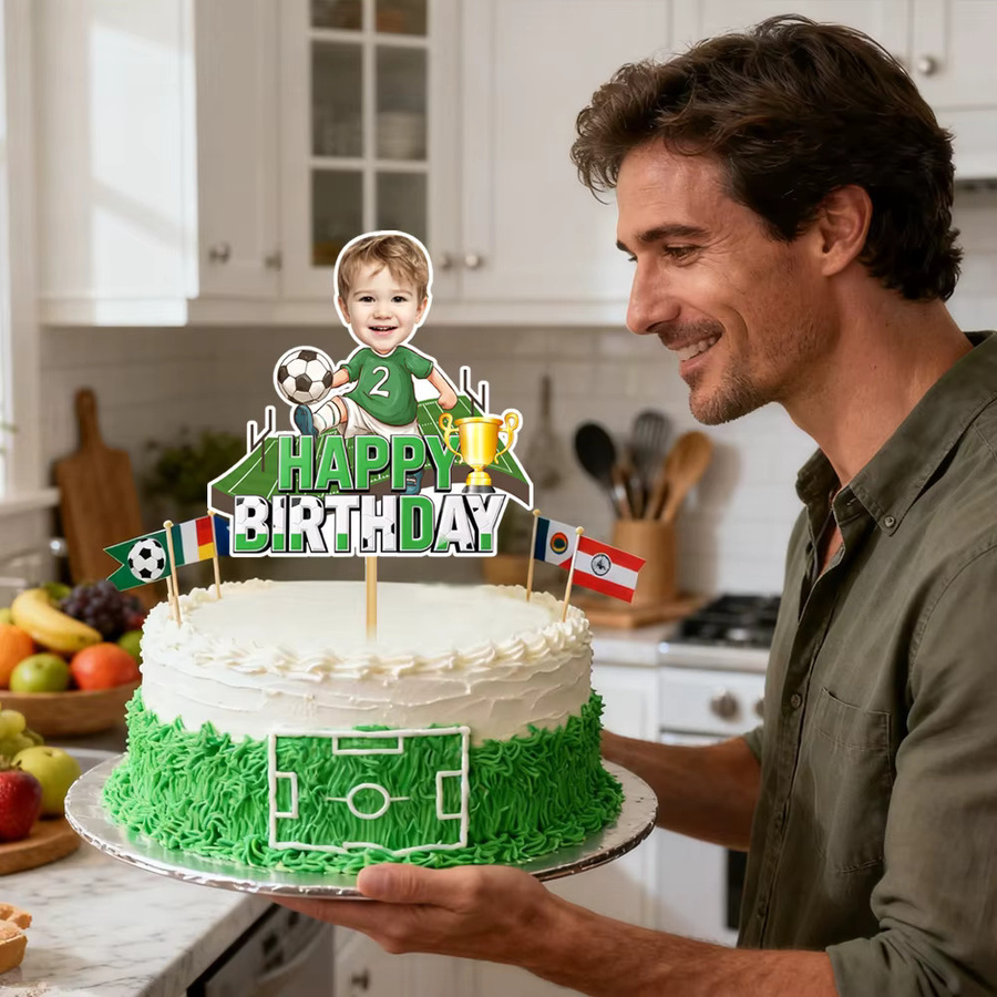 Personalisierter Fußball Kuchenaufsatz von WEIGAO in Mehrfarbig für Kindergeburtstage - Bild 2