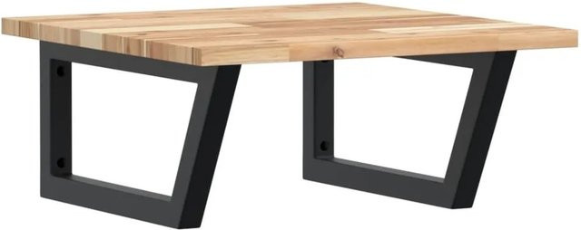 vidaXL Waschbeckenregal zur Wandmontage aus Stahl und Akazienholz in Schwarz-Braun - Bild 1