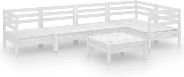vidaXL 6-tlg. Garten-Lounge-Set aus Kiefer-Massivholz in Weiß - Bild 1
