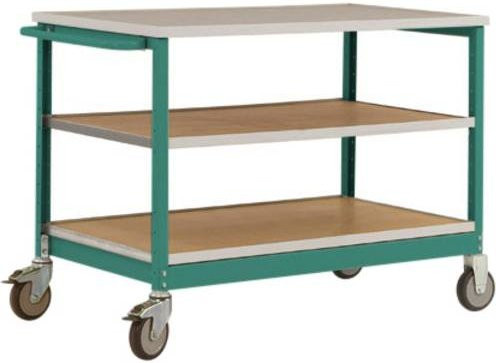 Manuflex MW1007.0001 Werkbank Mobil aus Stahl und Holz in Grau und Grün, B/T/H: 113,5 x 78,0 x 59,0 cm - Bild 1