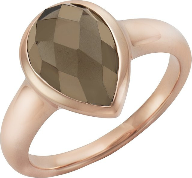 Jamelli Ring 925 Silber, rosé vergoldet, Rauchquarz, Unisex - Bild 1