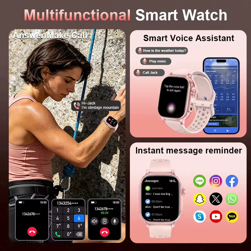 Amazfit Bip 6 Smartwatch für Damen in Pink mit Bluetooth-Anruf, Herzfrequenzmessung und IP68 Wasserdichtigkeit - Bild 2