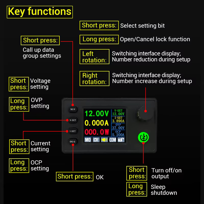diymore SK150C DC-DC Buck Boost Converter 150W Einstellbares Labor-Netzteil Schwarz - Bild 3