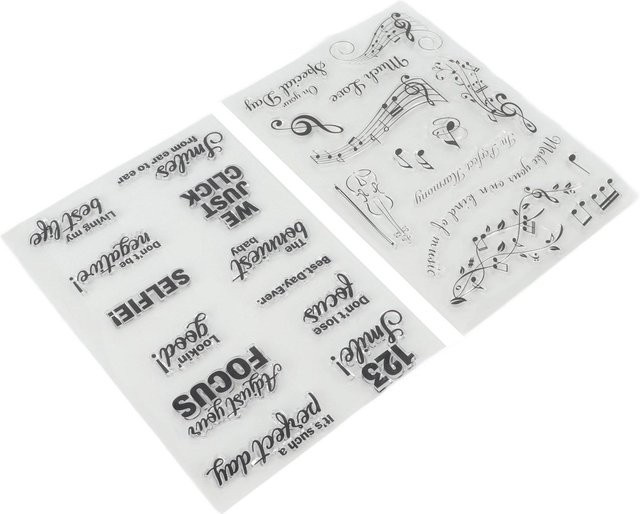 2 Stück GoolRC Transparente Stempel aus TPR, Waschbar und Wiederverwendbar für DIY Handkontenalben und Grußkarten, Weiß - Bild 1