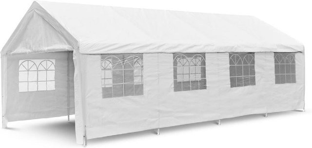 VCM Pavillon Gartenzelt in Weiß mit wasserabweisender 180g/m² PE Plane, B/H/L: 400 x 200 x 800 cm - Bild 1