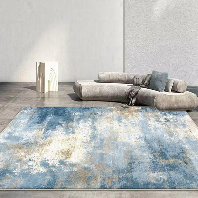 JGJG Geometrischer Teppich in Blau, Modernes Nordisches Design, Rutschfest und Waschbar, B/T: 180 x 280 cm - Bild 1