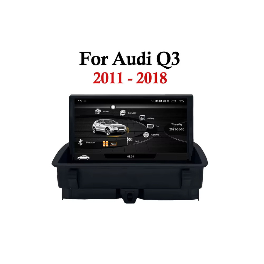 KJ-NAVI Android 15 Multimedia Radio für Audi Q3 2011 - 2018 mit 8 Zoll Touchscreen, Drahtloses CarPlay, GPS Navigation und WIFI in Schwarz - Bild 3