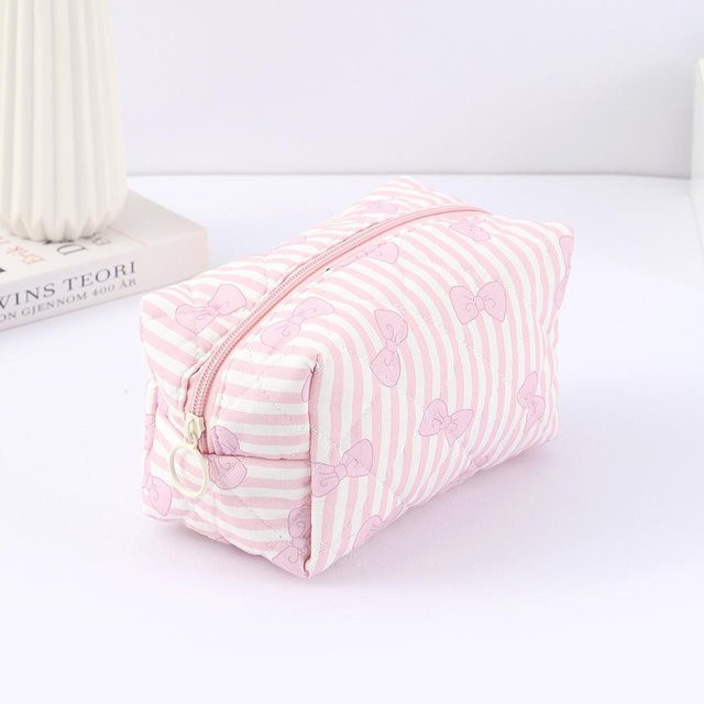 Ruidi bb Federmäppchen mit Blumenmuster und Schleifen-Design in Pink, Textil-Aufbewahrungstasche für die Schule - Bild 1