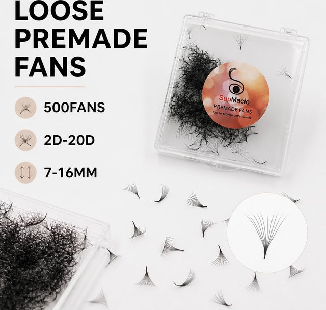 Supmacio Loose Fan Wimpernverlängerungen, Black - Bild 1