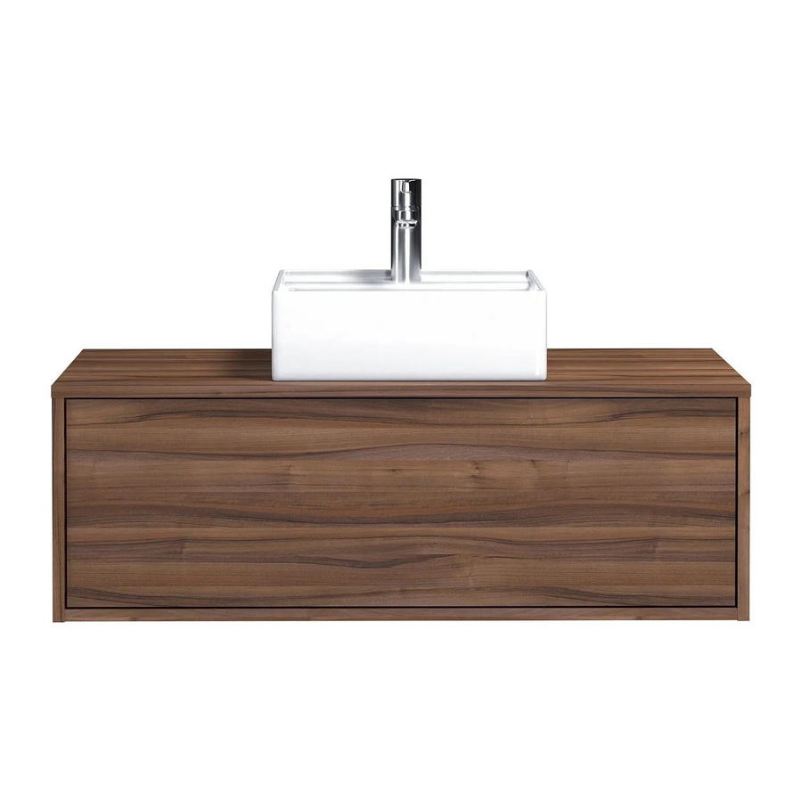 Vente-unique Einzelwaschtisch Teana in Natur Dunkelbraun, Breite: 94 cm - Bild 2