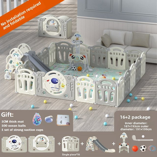 Baby-Aktivitätszaun und Laufstall als sicherer Spielbereich für Babys in Weiß - Bild 1