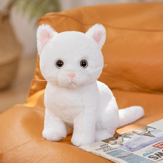 Simulationskätzchenpuppe Plüschtier, weiß, 26cm - Bild 1