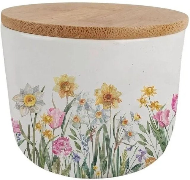 Boltze Vorratsdose Blossom 2-fach sortiert in Grün und Weiß, 450 ml - Bild 1