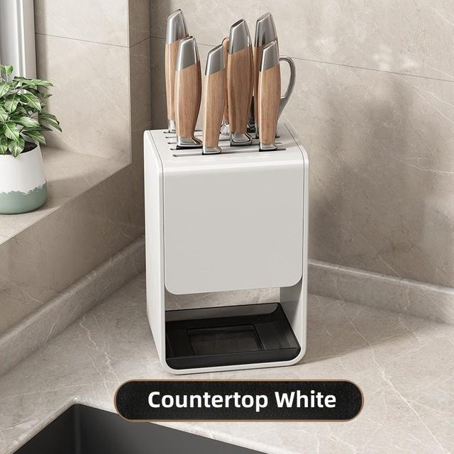 Yiran Furniture Messerregal aus Kohlenstoffstahl in Grau als multifunktionaler Küchenmesserhalter und Werkzeughalter - Bild 1