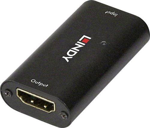 Lindy HDMI 2.0 18G UHD/HDR Repeater Extender über Signalkabel, Schwarz, 10 m - Bild 1