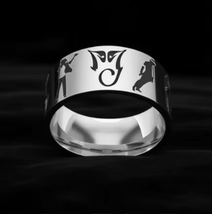 Ring Michael Jackson MJ Dancer, Edelstahl, Silber, Unisex - Bild 2