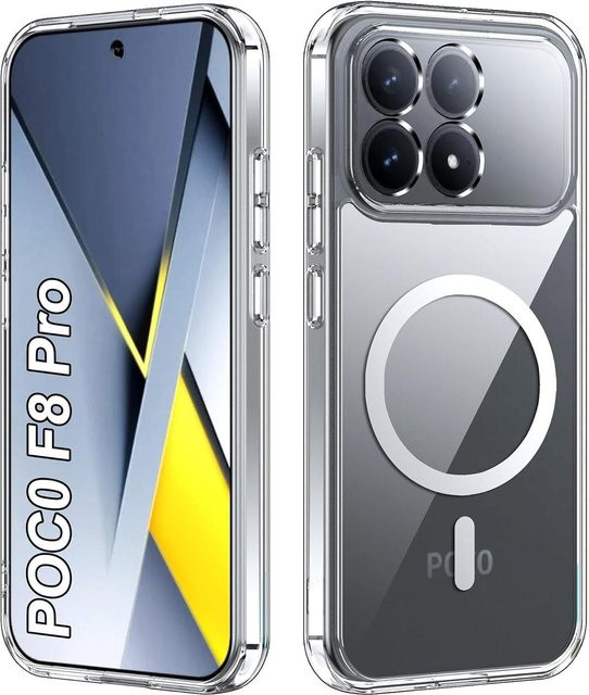 Stark magnetisches kabelloses Ladecase für Xiaomi Poco F8 Pro Ultra, stoßfeste Rückabdeckung aus Acryl in Weiß - Bild 1