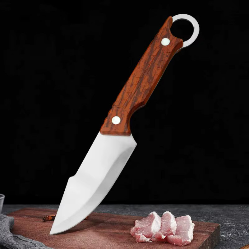 GuanQi Handgeschmiedetes Chefmesser mit Kunststoffgriff in Braun zum Schneiden von Fisch, Obst und Steak inklusive Schutzhülle - Bild 2
