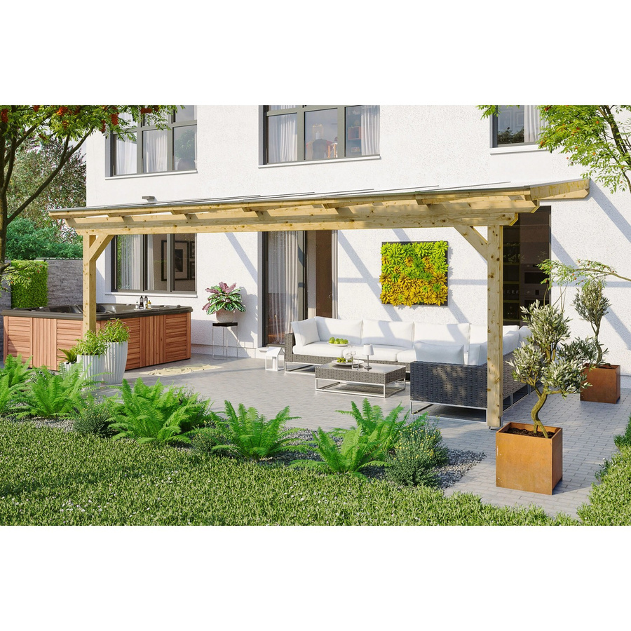 SKANHOLZ Terrassenüberdachung Ancona mit Polycarbonat-Dach in Beige, B/T/H: 648 x 350 cm - Bild 2