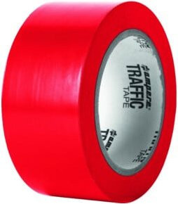 A.M.P.E.R.E. Absperrband Traffic Tape in Rot mit einer Breite von 50 mm und einer Länge von 33 m sowie 0,15 mm Dicke - Bild 1