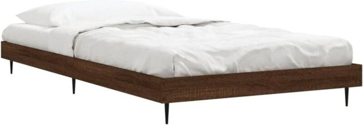 Vidaxl Einzelbett Bettgestell aus Holzwerkstoff und Metall in Braun, B/T/H: 200 x 100 x 103 cm - Bild 1